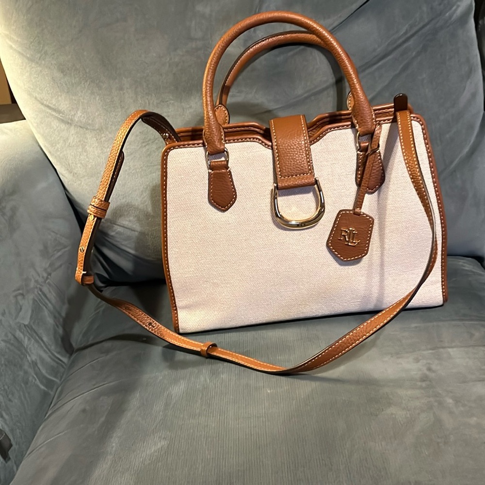 Lauren, Ralph Lauren canvas, leather summer bag